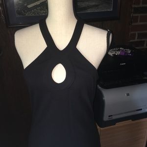Black Keyhole Halter Bodycon Dress